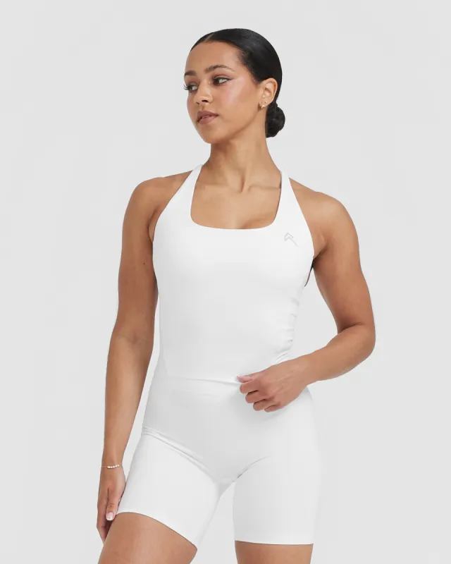 Timeless Square Neck Mid Vest | White sold by Oner Active