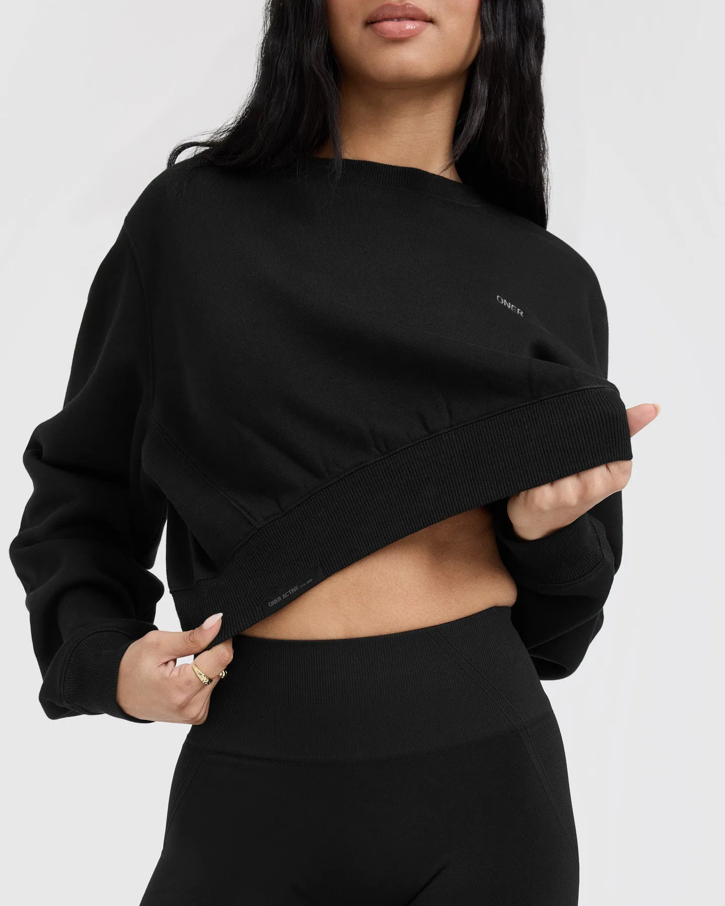 Foundations Crop Sweatshirt | Black sold by Oner Active product image thumbnail 4