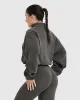 Fleece Oversized Crop 1/2 Zip Sweatshirt | Deep Taupe sold by Oner Active