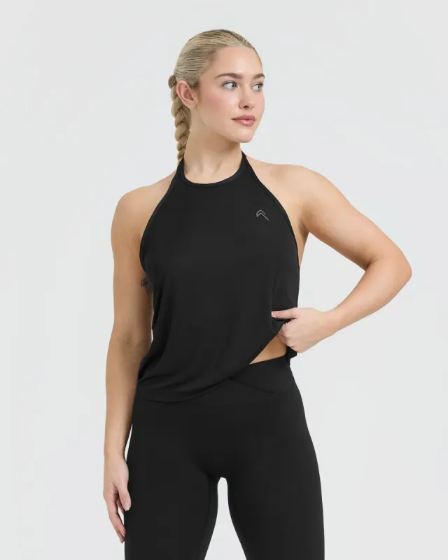 Go To High Neck Loose Crop Vest | Black sold by Oner Active