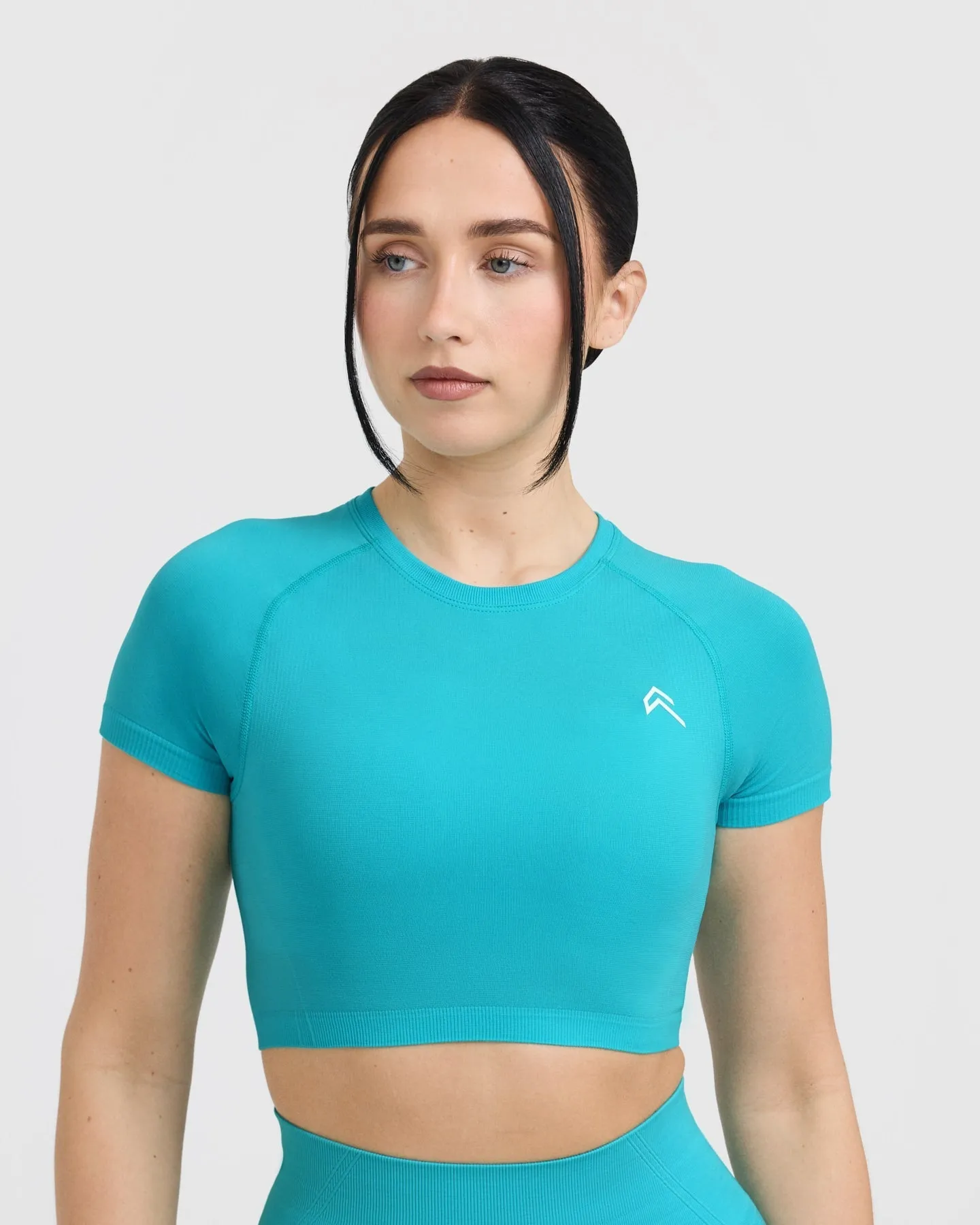 Go To Seamless Fitted Crop Top | Aqua Blue sold by Oner Active product image thumbnail 4