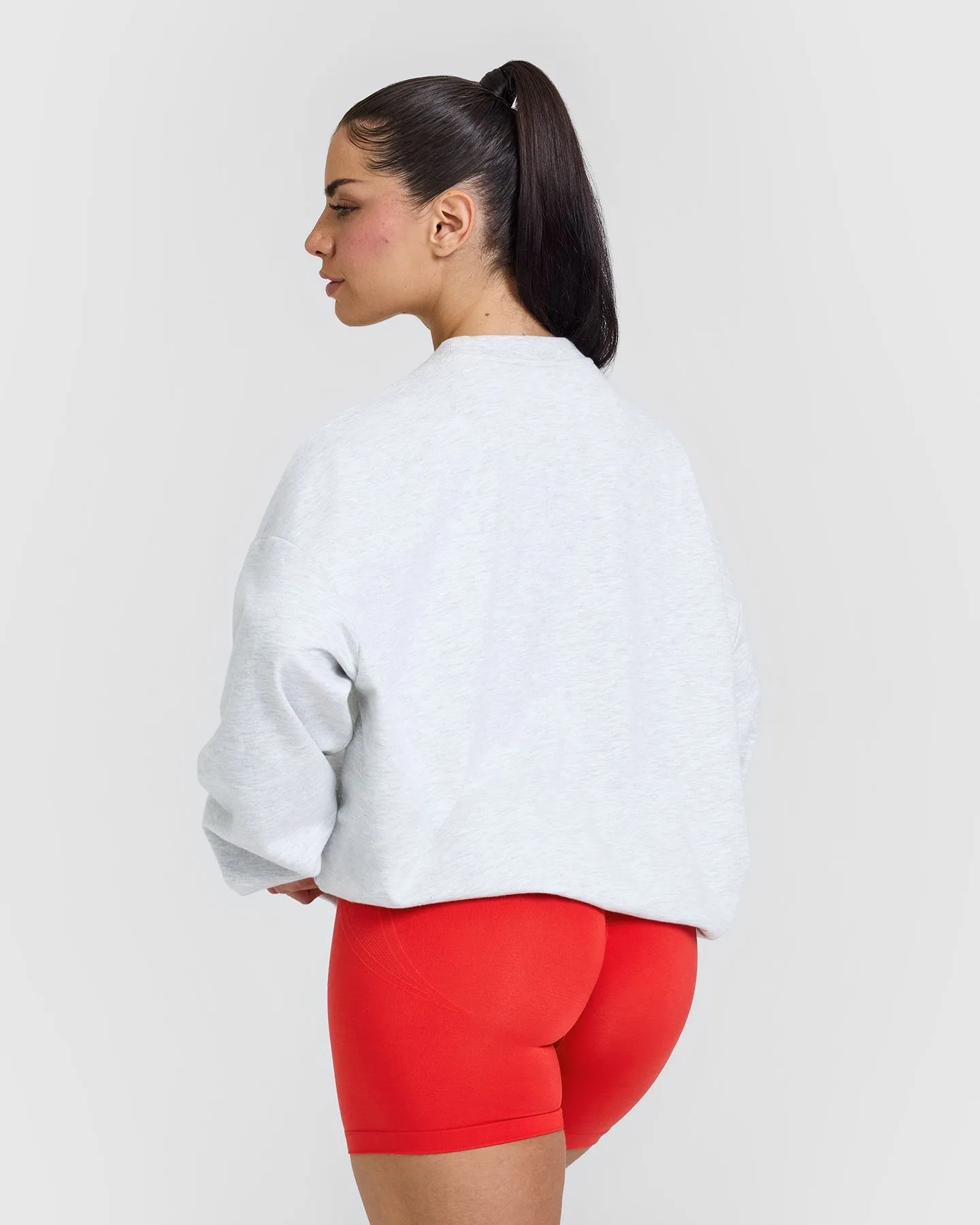 Lightweight Sweatshirt with Red Graphic | Light Grey Marl sold by Oner Active product image thumbnail 2