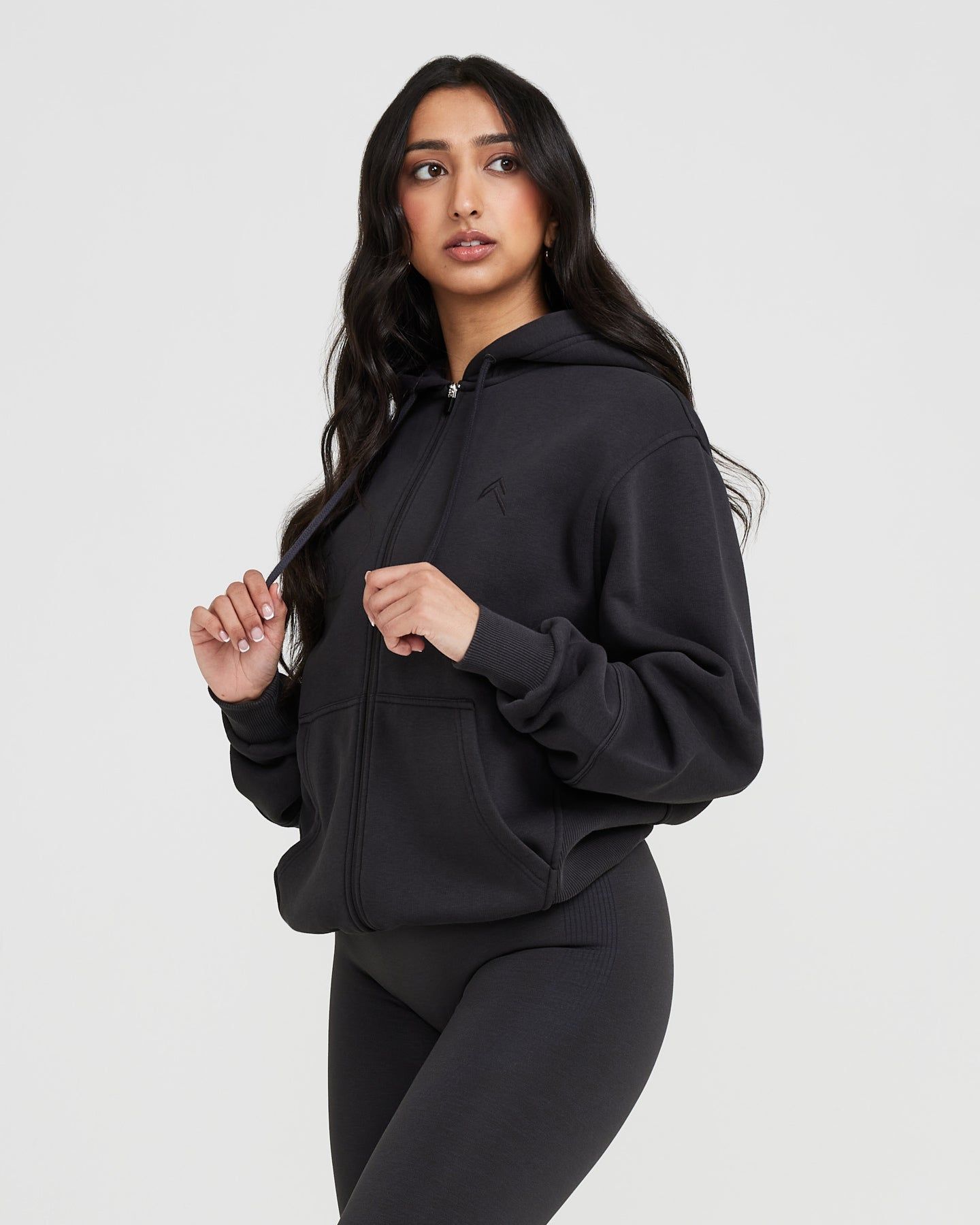 Classic Lounge Oversized Zip Through Hoodie | Coal sold by Oner Active product image thumbnail 3