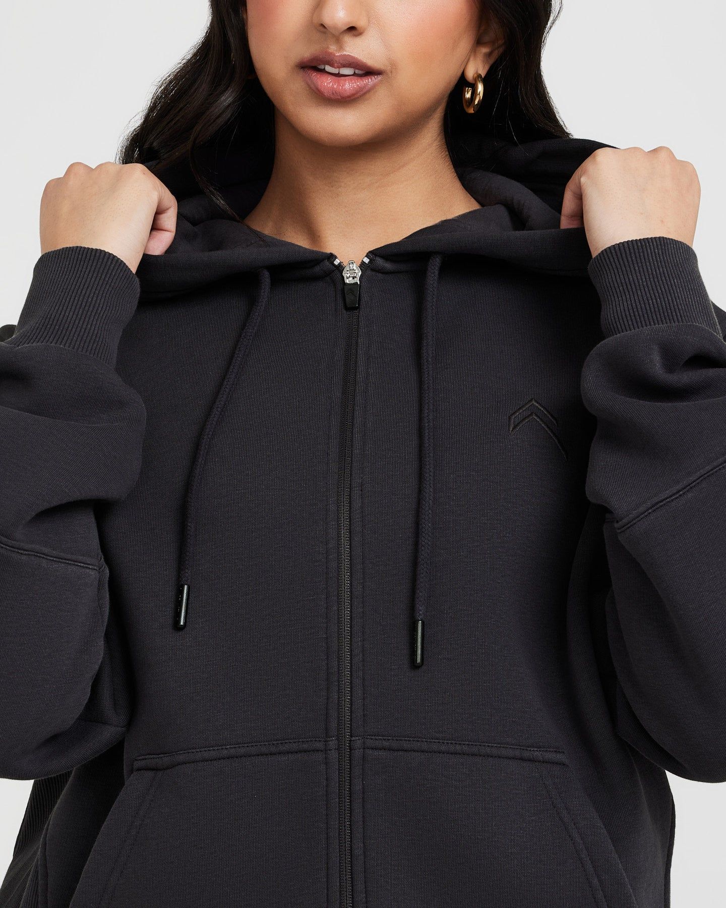 Classic Lounge Oversized Zip Through Hoodie | Coal sold by Oner Active product image thumbnail 4