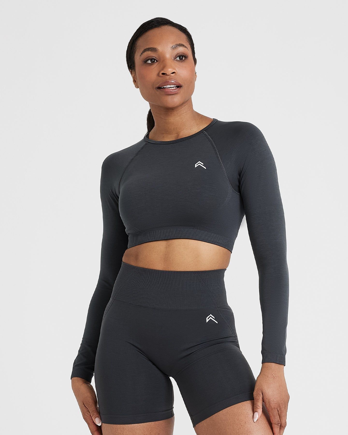 Effortless Seamless Long Sleeve Crop Top | Coal sold by Oner Active