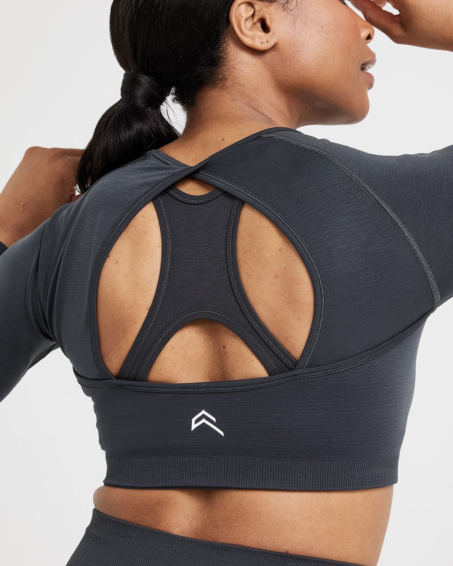 Effortless Seamless Long Sleeve Crop Top | Coal sold by Oner Active product image thumbnail 5