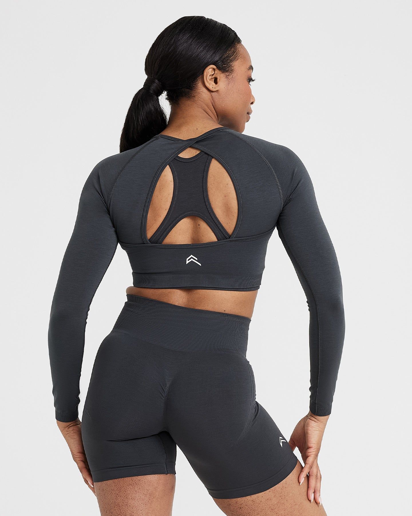 Effortless Seamless Long Sleeve Crop Top | Coal sold by Oner Active product image thumbnail 2
