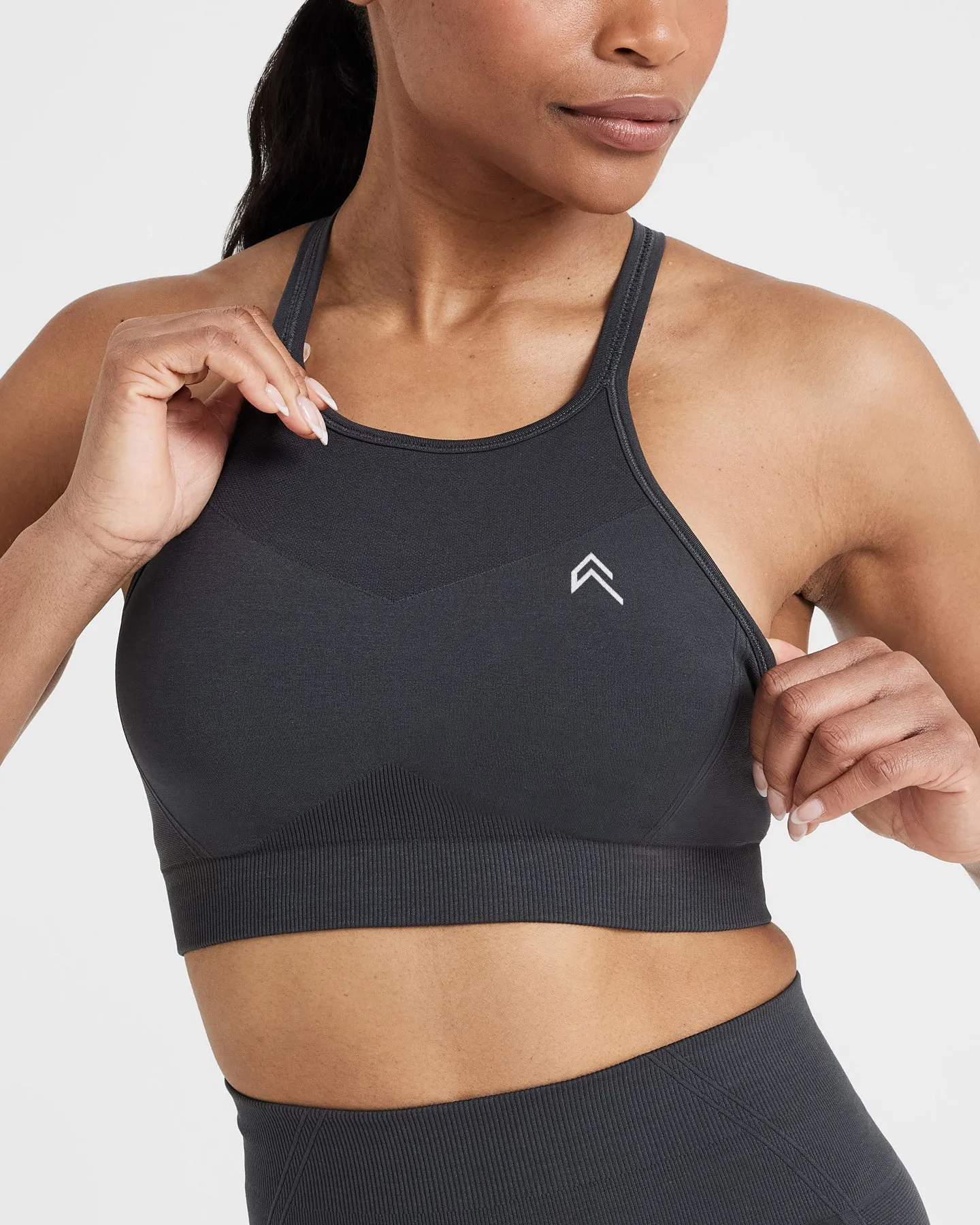 Effortless Seamless High Neck Bralette | Coal sold by Oner Active product image thumbnail 4