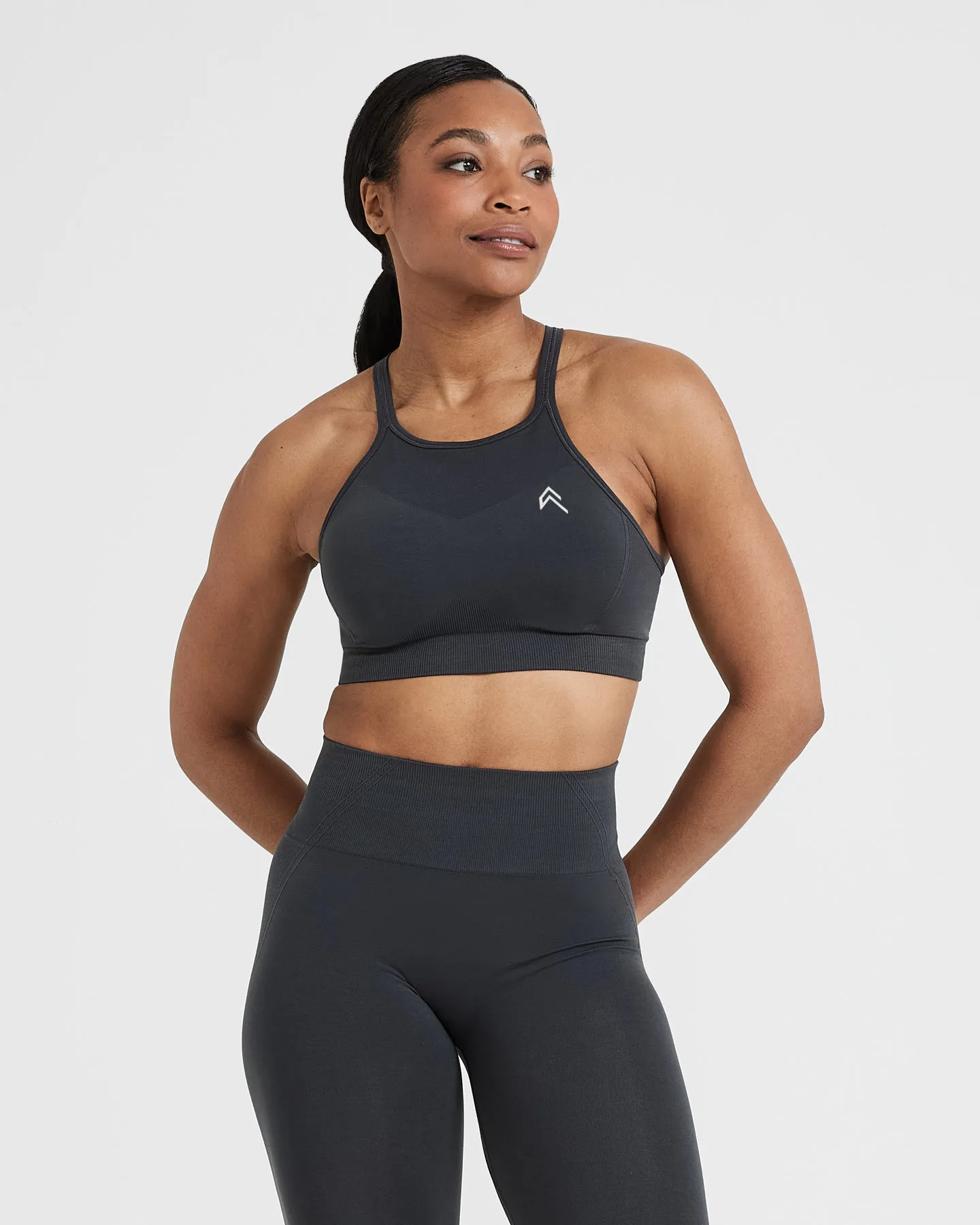 Effortless Seamless High Neck Bralette | Coal sold by Oner Active