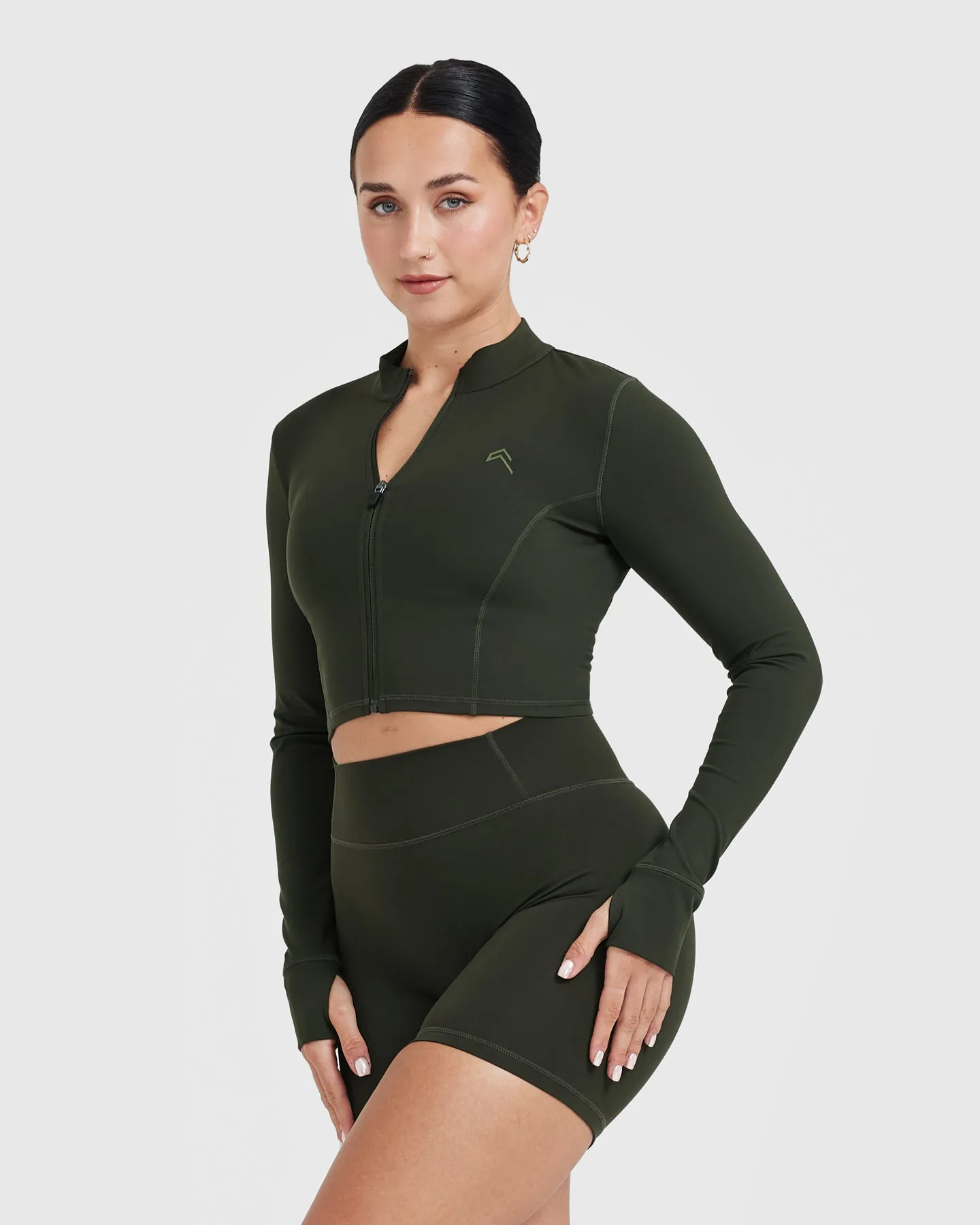 Timeless Crop Jacket | Khaki sold by Oner Active product image thumbnail 2