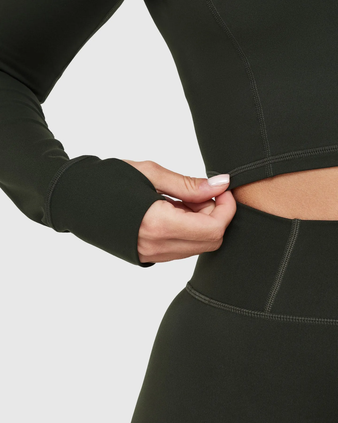 Timeless Crop Jacket | Khaki sold by Oner Active product image thumbnail 5