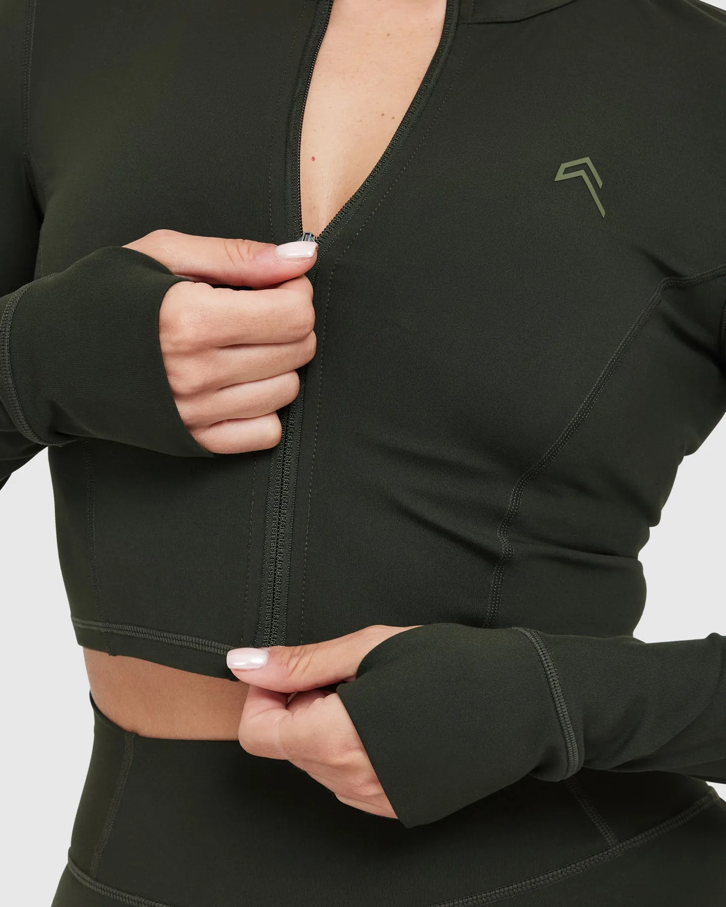 Timeless Crop Jacket | Khaki sold by Oner Active product image thumbnail 3