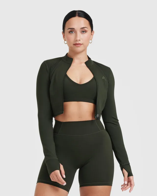 Timeless Crop Jacket | Khaki sold by Oner Active