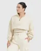 All Day Est 2020 Crop 1/4 Zip Sweatshirt | Vanilla sold by Oner Active