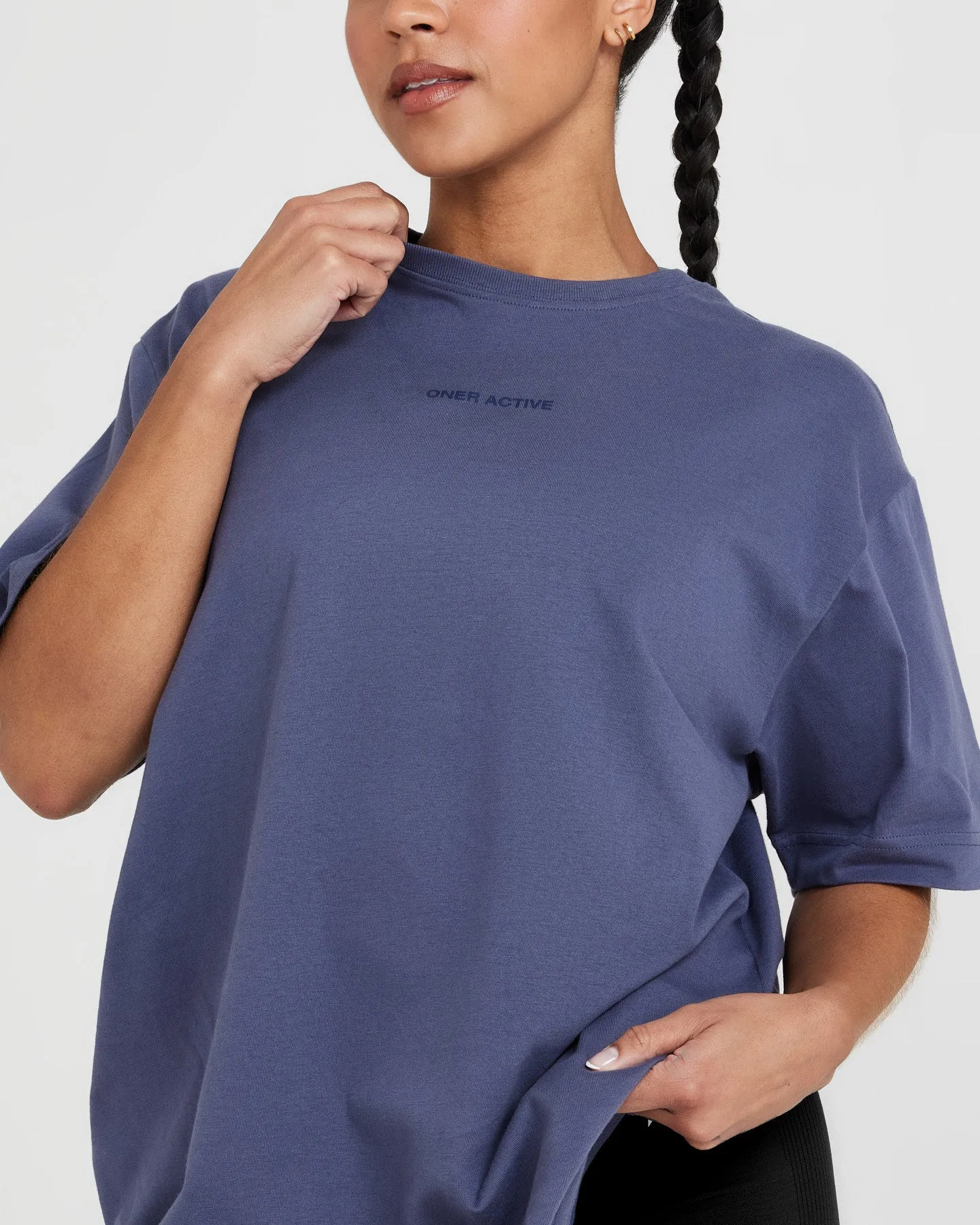 Classic Mirror Graphic Oversized T-Shirt | Washed Slate Blue sold by Oner Active product image thumbnail 4