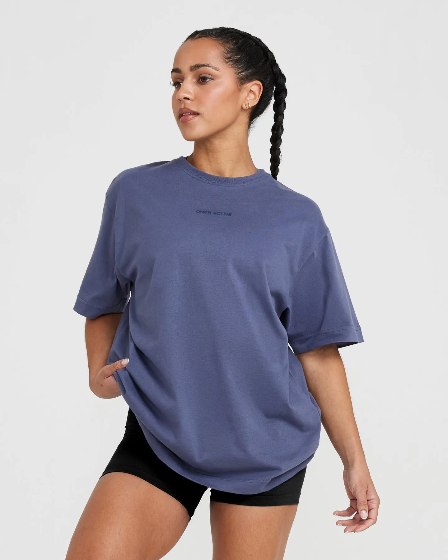 Classic Mirror Graphic Oversized T-Shirt | Washed Slate Blue sold by Oner Active product image thumbnail 3
