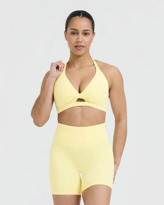Unified Twist Sports Bra | Sherbert Yellow sold by Oner Active