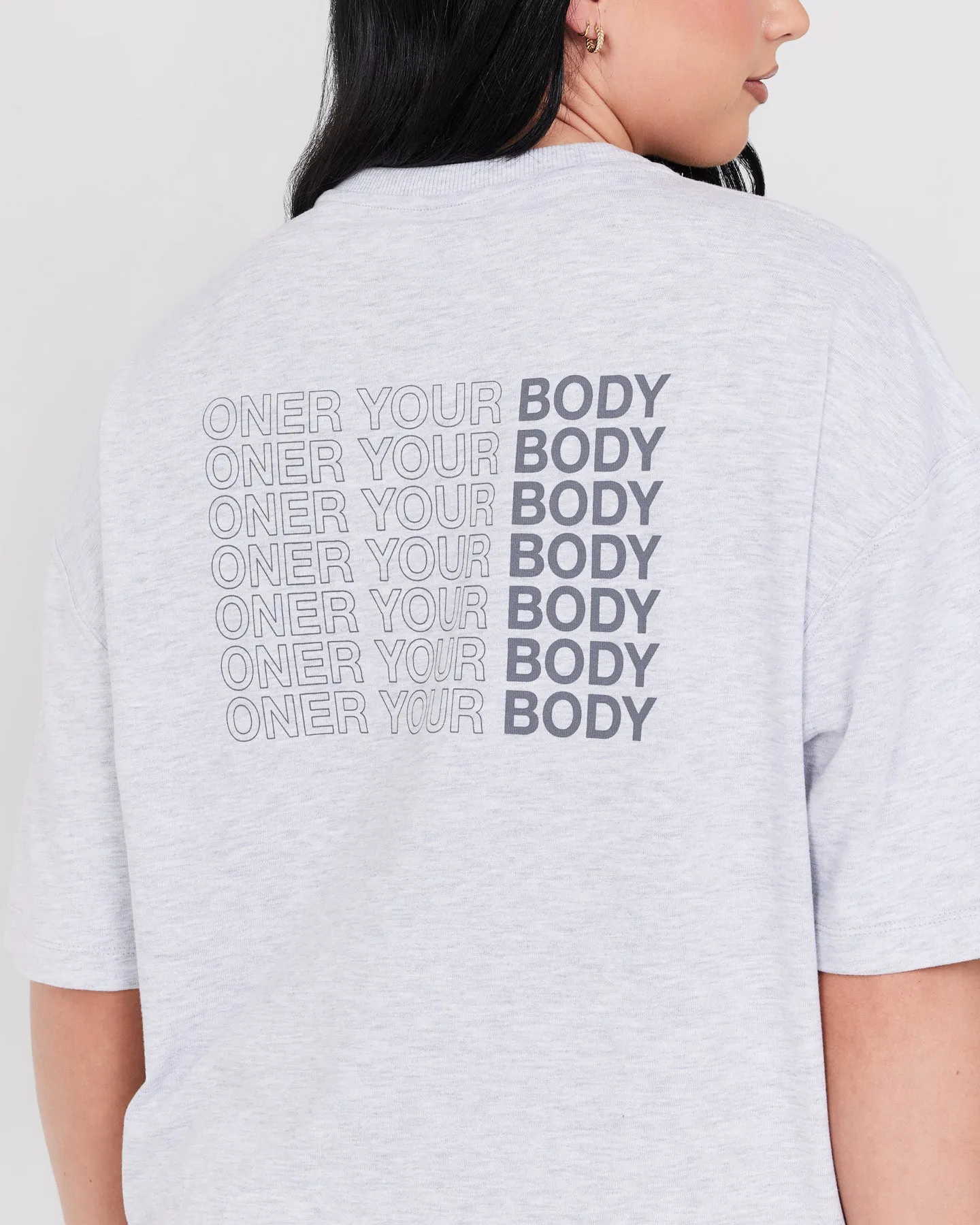 OYB Graphic Unisex T-Shirt | Light Grey Marl sold by Oner Active product image thumbnail 5