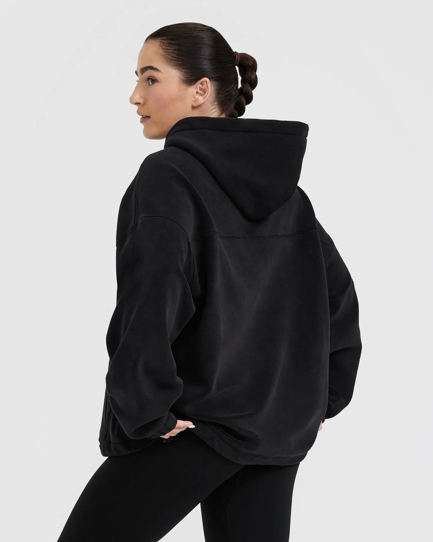 Fleece Oversized Hoodie | Black sold by Oner Active product image thumbnail 2