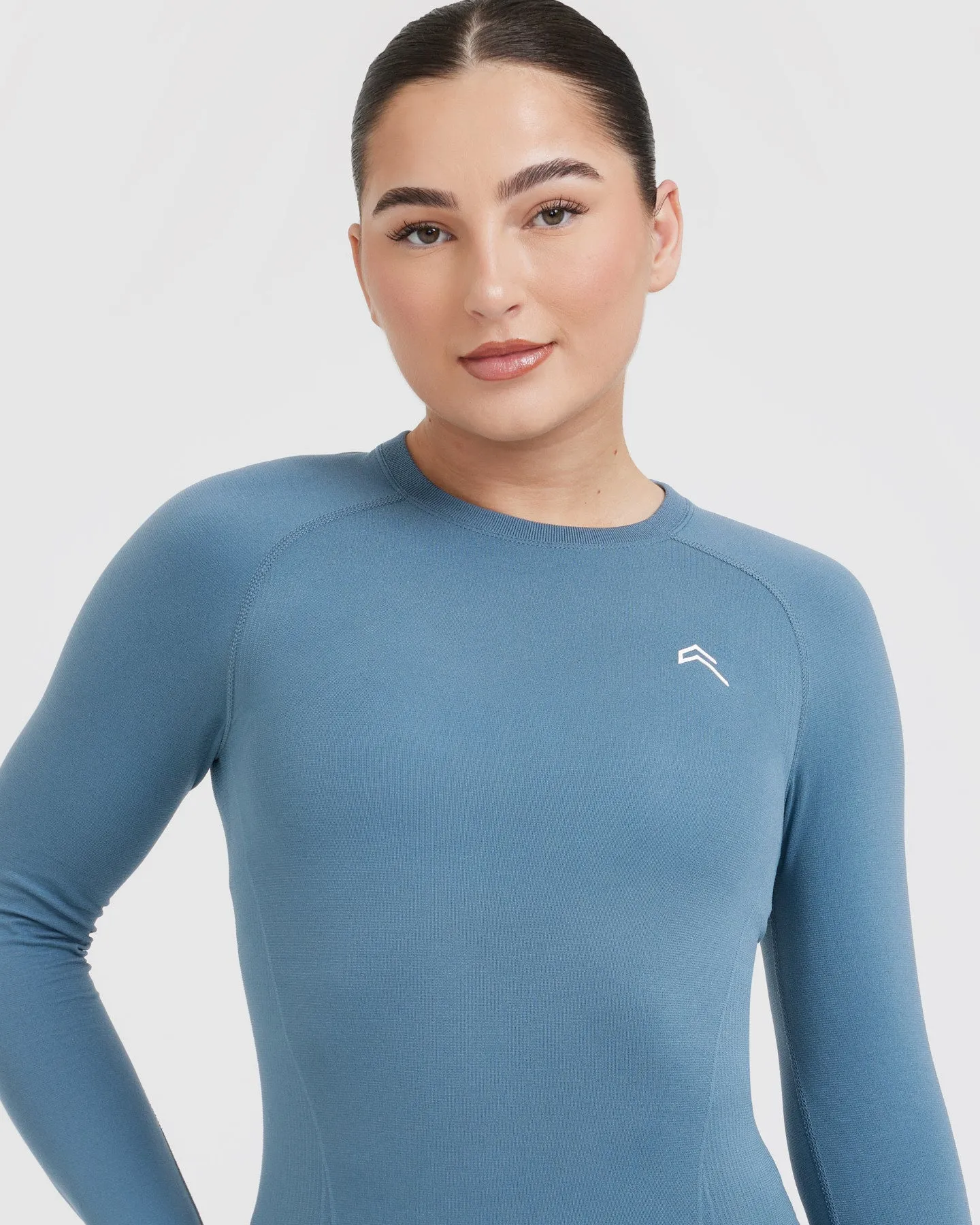Go To Seamless Fitted Long Sleeve Top | Moonstone Blue sold by Oner Active product image thumbnail 4