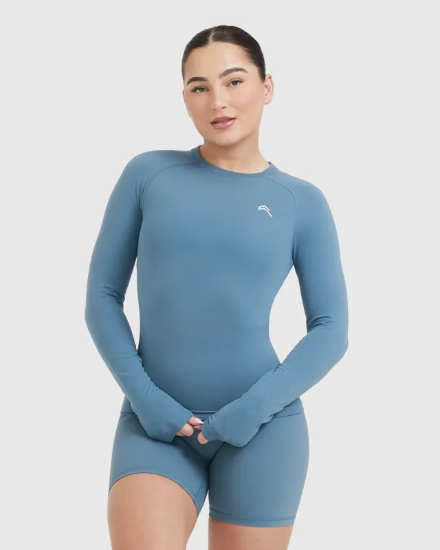 Go To Seamless Fitted Long Sleeve Top | Moonstone Blue sold by Oner Active