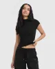 Mellow™ Rib Mock Neck T-Shirt | Black sold by Oner Active