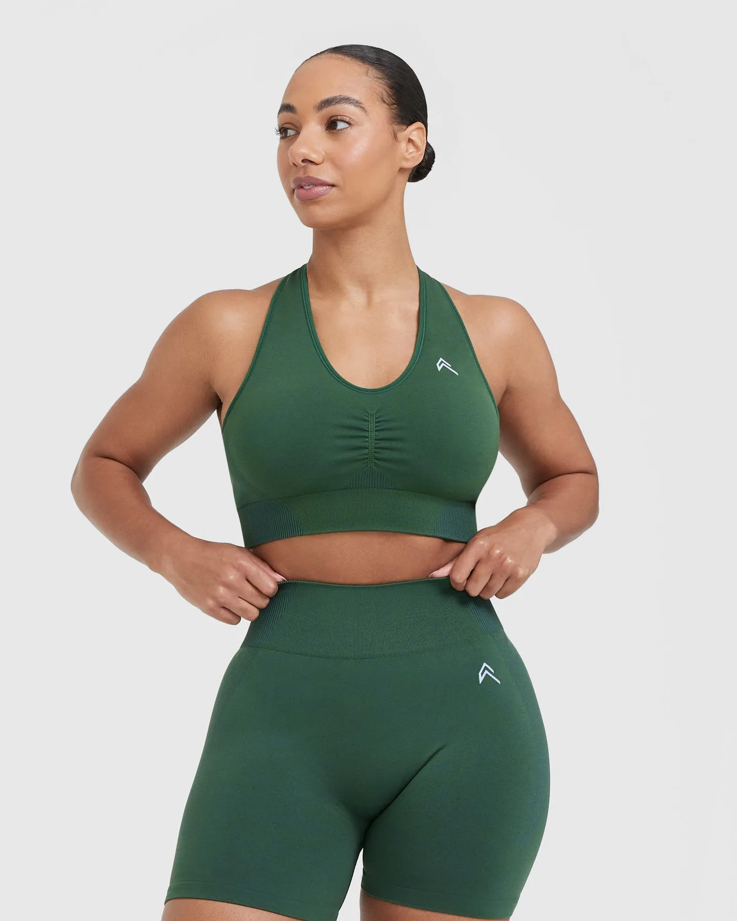 Classic Seamless 2.0 V-Neck Bralette | Evergreen Marl sold by Oner Active