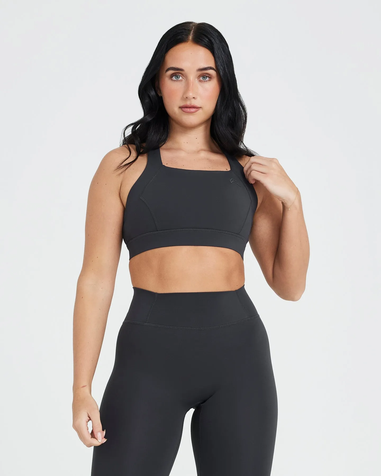 Timeless Wide Strap Sports Bra | Coal sold by Oner Active