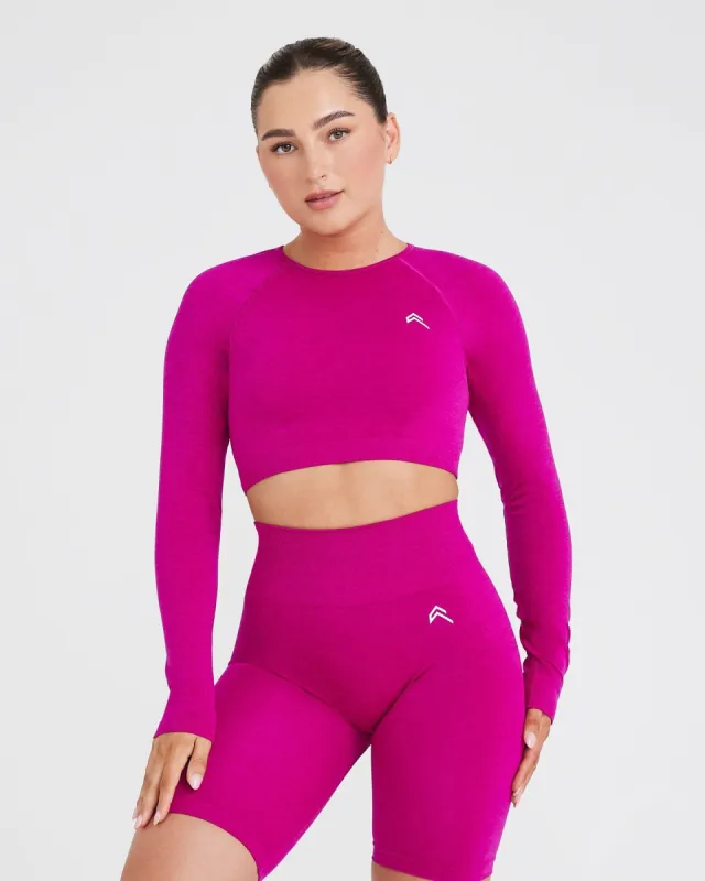 Effortless Seamless Long Sleeve Crop Top | Fuchsia sold by Oner Active