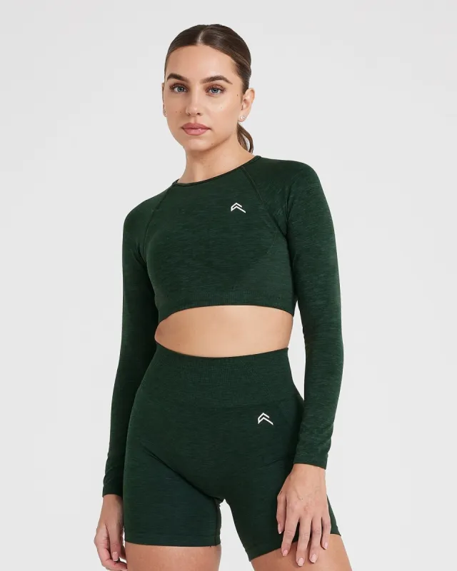 Effortless Seamless Long Sleeve Crop Top | Evergreen sold by Oner Active