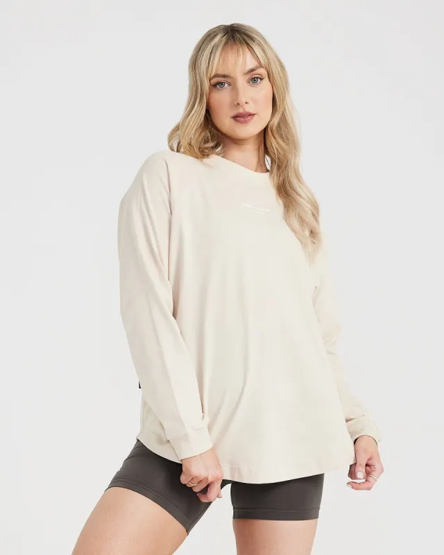 Graphic Oversized Long Sleeve Tee | Washed Sand sold by Oner Active