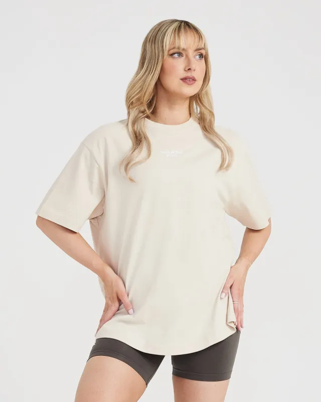 Graphic Oversized Short Sleeve Tee | Washed Sand sold by Oner Active