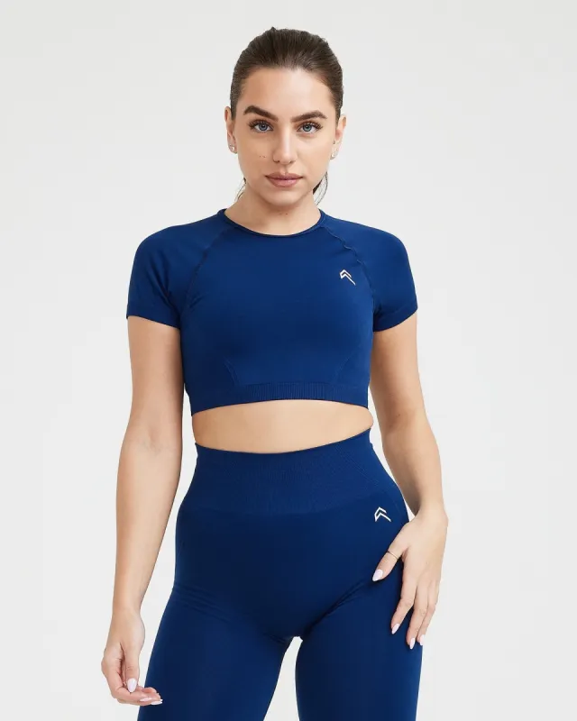 Effortless Seamless Short Sleeve Crop Top | Midnight made by Oner Active