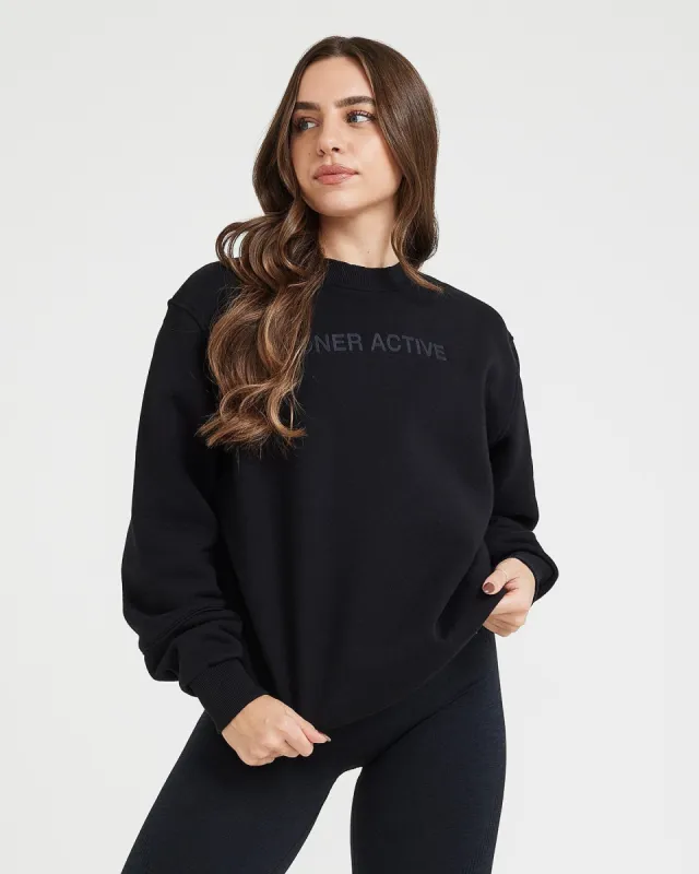 Classic Lounge Oversized Crew Neck | Black sold by Oner Active