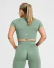 Classic Seamless 2.0 Short Sleeve Crop Top | Sage Marl sold by Oner Active