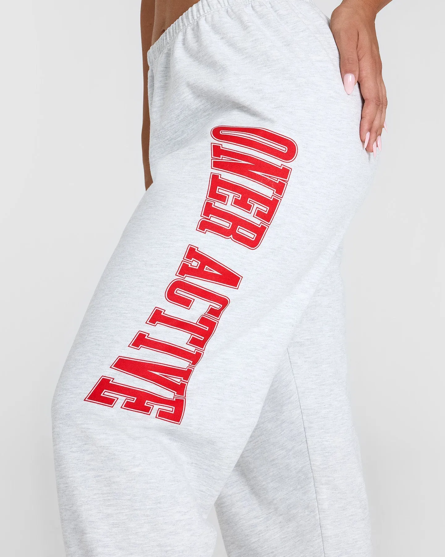 Lightweight Joggers with Red Graphic | Light Grey Marl sold by Oner Active product image thumbnail 4