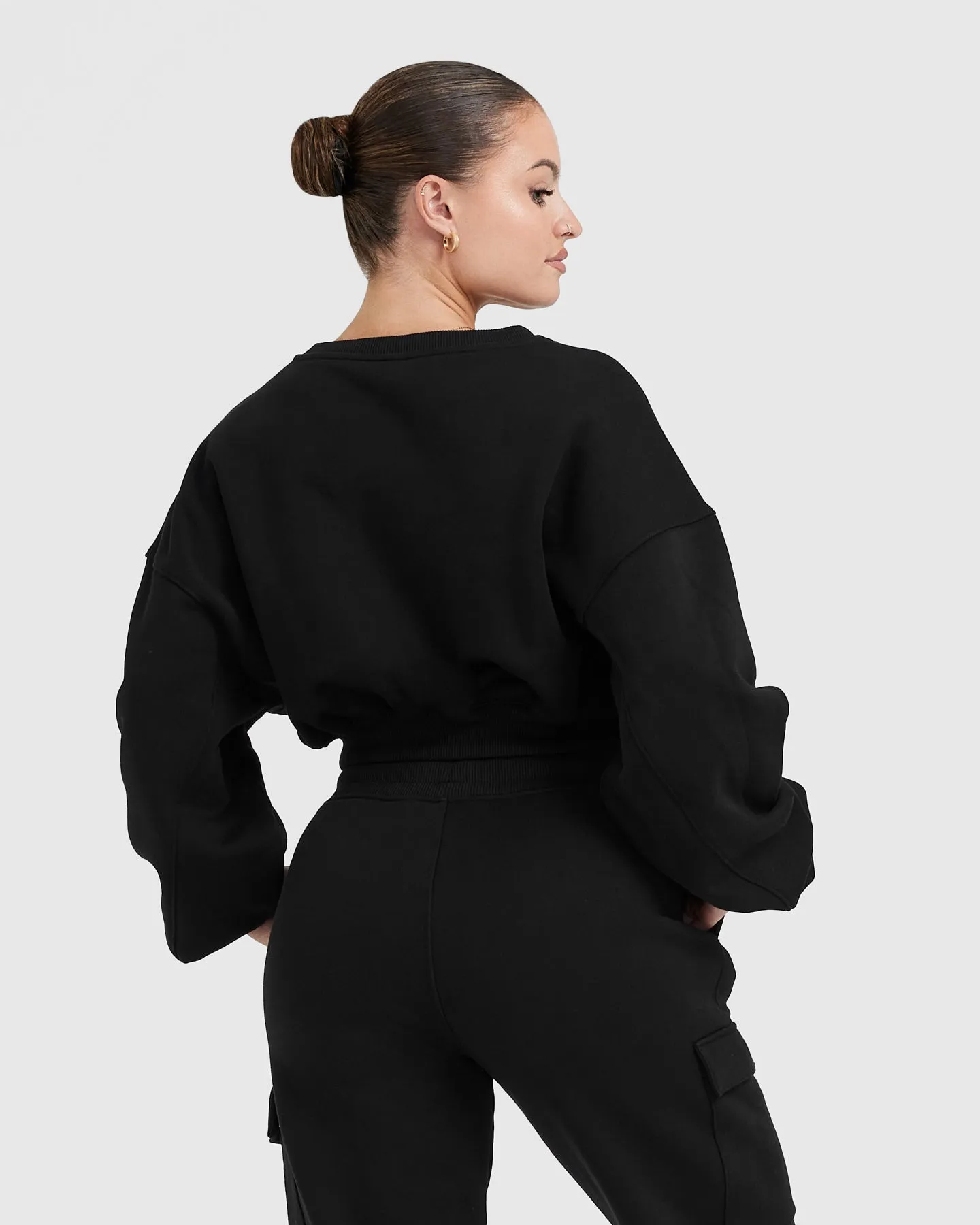 All Day Est 2020 Crop V-Neck Sweatshirt | Black sold by Oner Active product image thumbnail 2