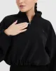 Fleece Oversized Crop 1/2 Zip Sweatshirt | Black sold by Oner Active
