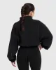 Fleece Oversized Crop 1/2 Zip Sweatshirt | Black sold by Oner Active