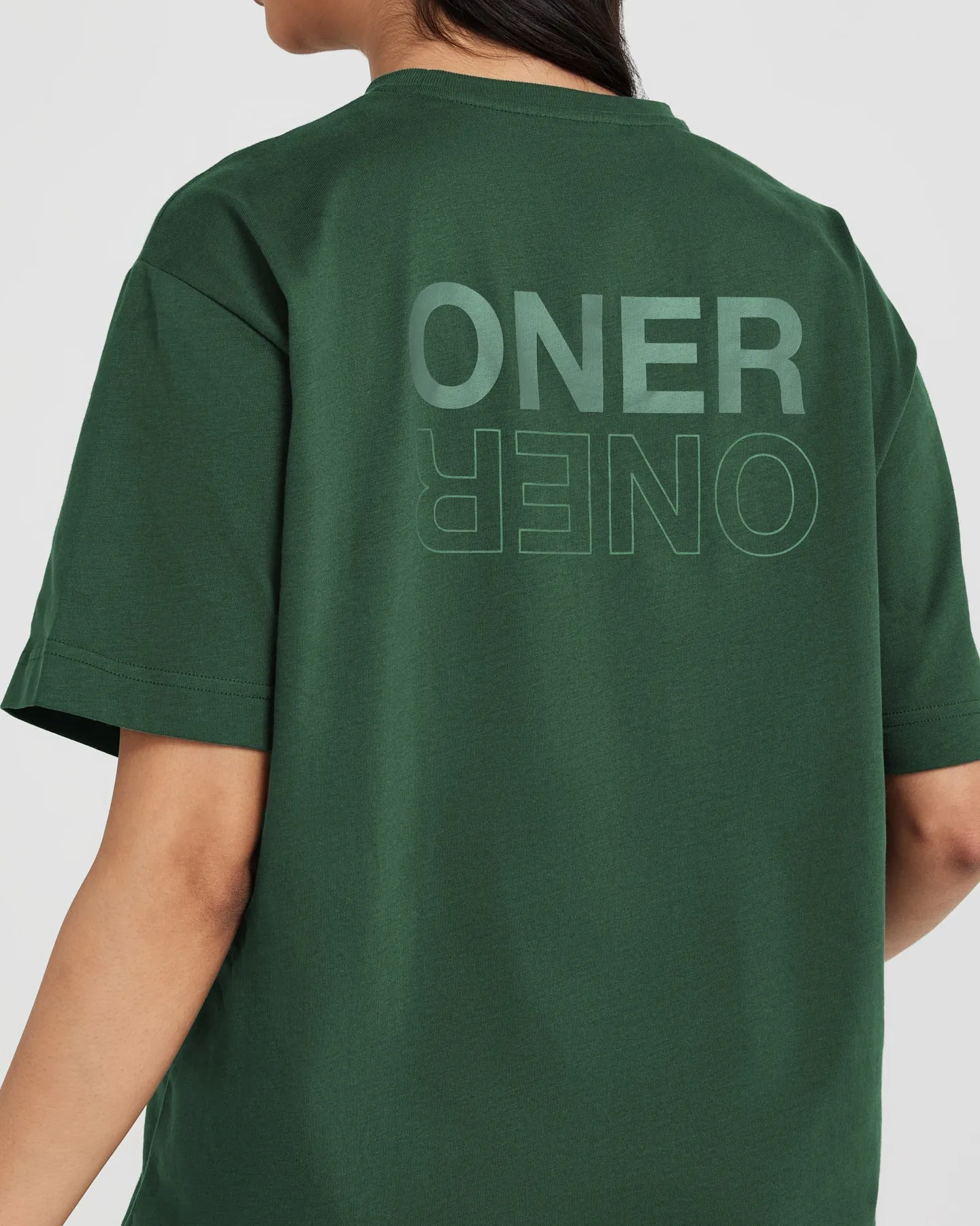 Classic Mirror Graphic Oversized T-Shirt | Washed Evergreen sold by Oner Active product image thumbnail 5