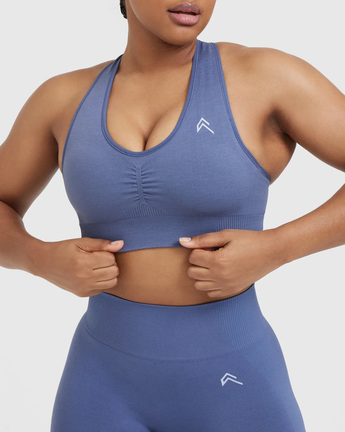 Classic Seamless 2.0 V-Neck Bralette | Slate Blue Marl sold by Oner Active product image thumbnail 4