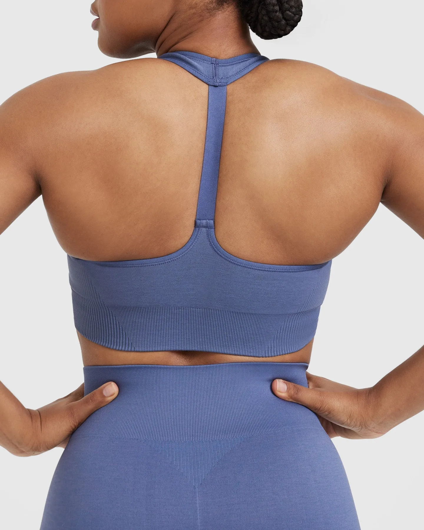 Classic Seamless 2.0 V-Neck Bralette | Slate Blue Marl sold by Oner Active product image thumbnail 5