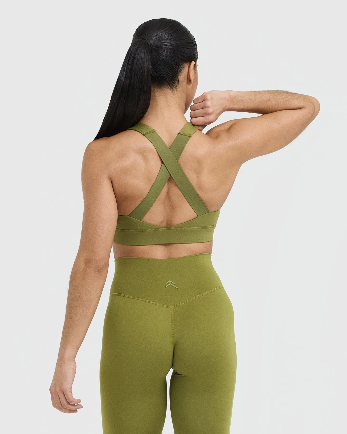 Timeless Wide Strap Sports Bra | Olive Green sold by Oner Active product image thumbnail 2