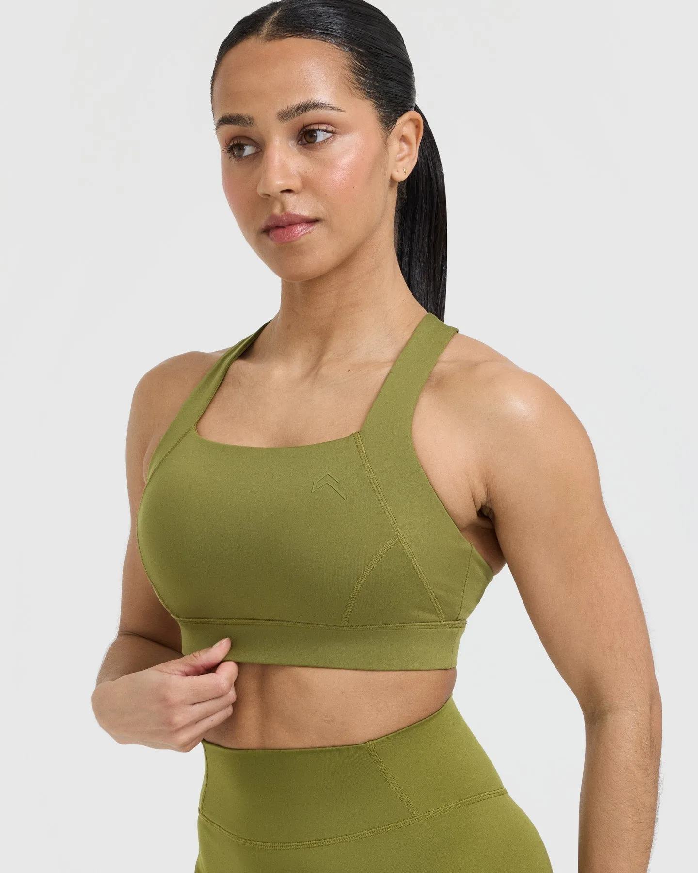 Timeless Wide Strap Sports Bra | Olive Green sold by Oner Active product image thumbnail 4