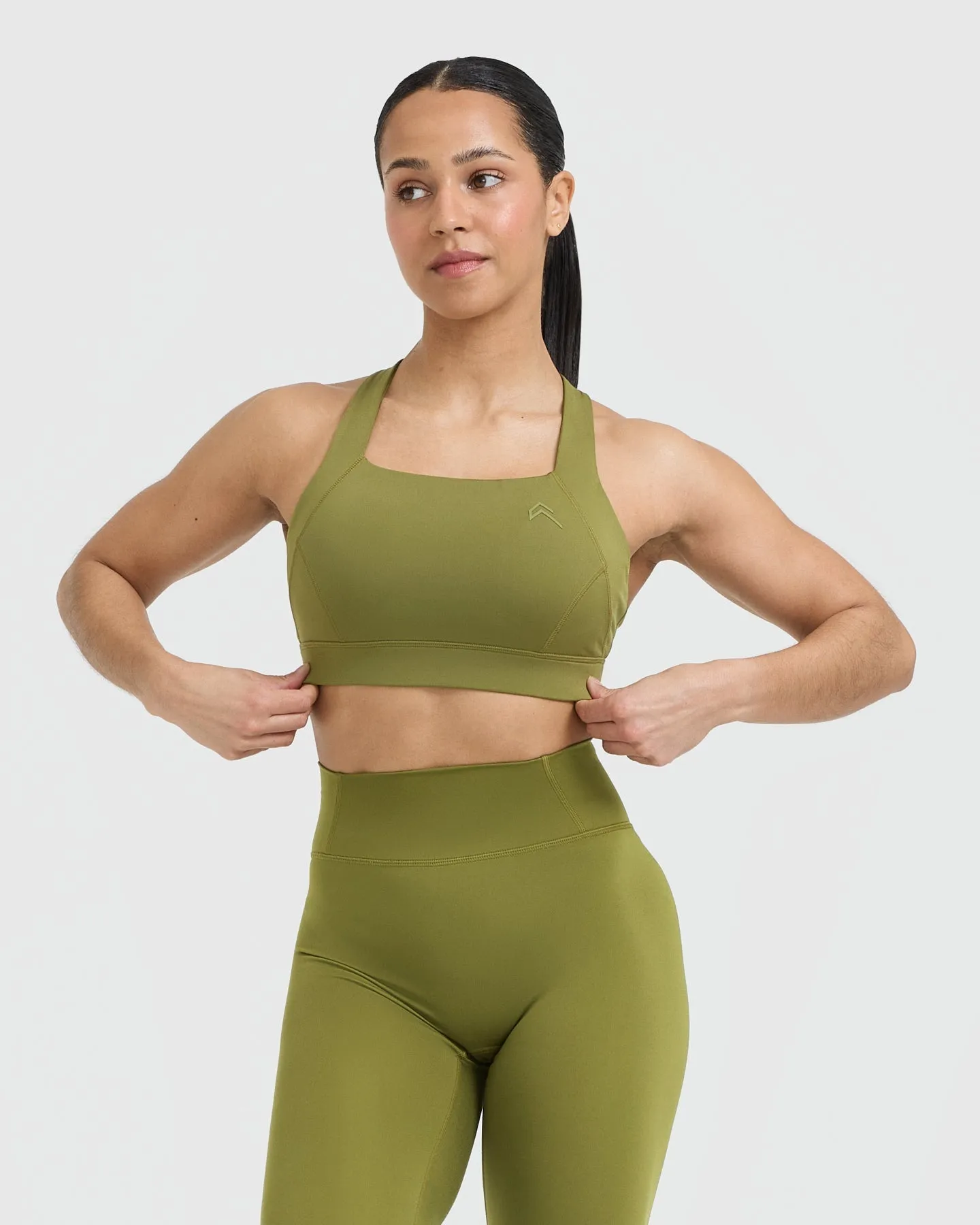 Timeless Wide Strap Sports Bra | Olive Green sold by Oner Active