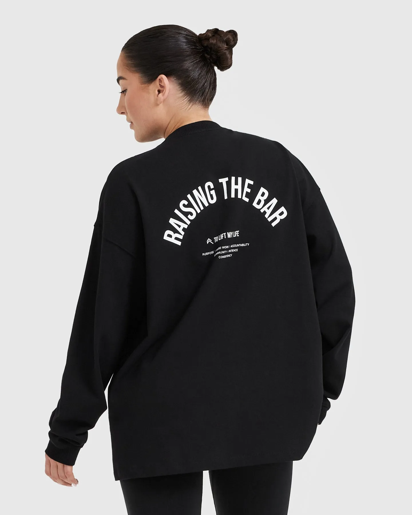 Raising The Bar Graphic Unisex Long Sleeve Top | Black sold by Oner Active product image thumbnail 2