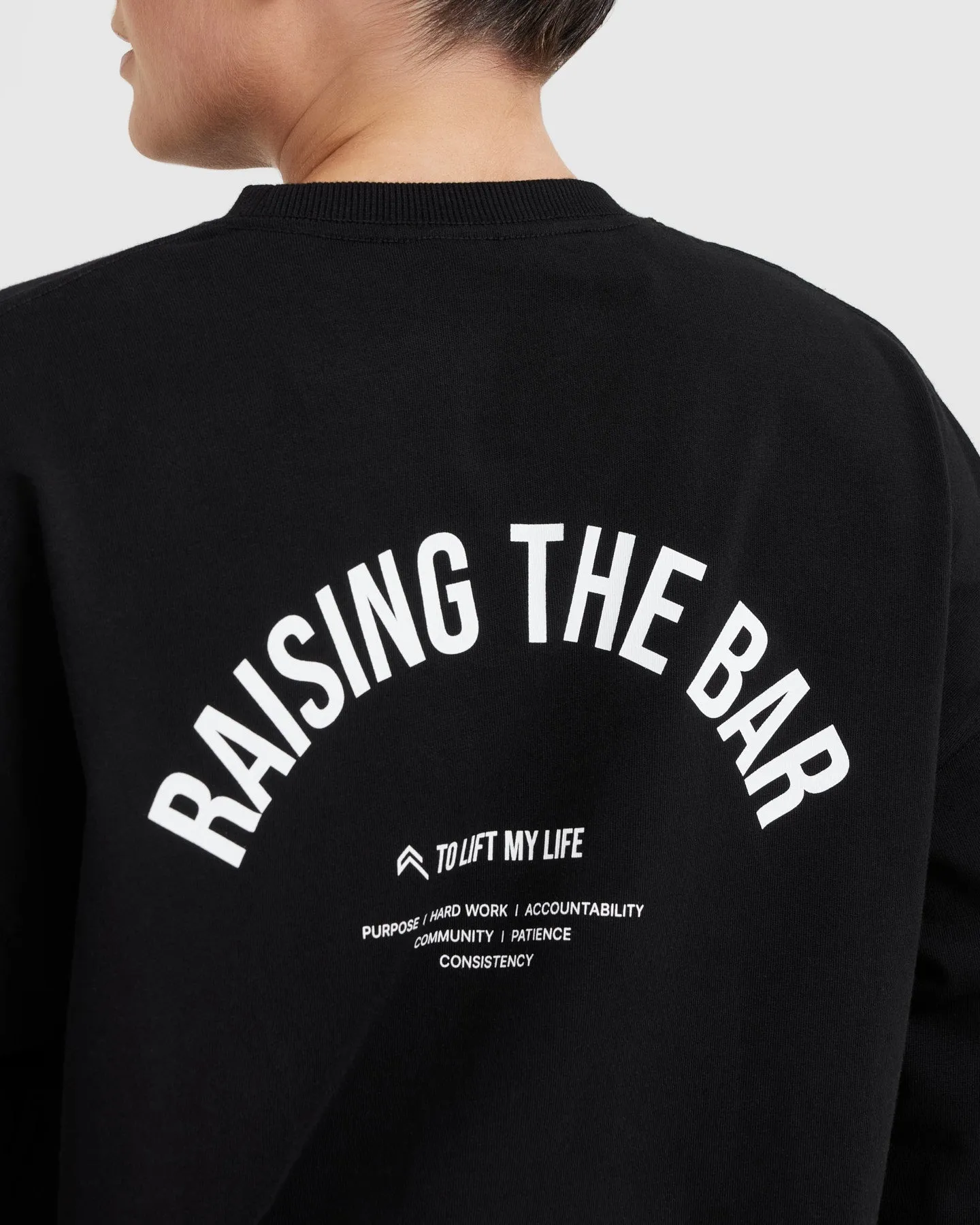 Raising The Bar Graphic Unisex Long Sleeve Top | Black sold by Oner Active product image thumbnail 4