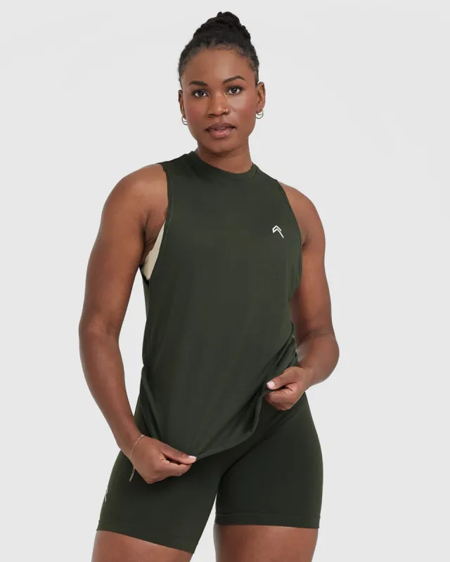 Go To Muscle Vest | Khaki Green sold by Oner Active