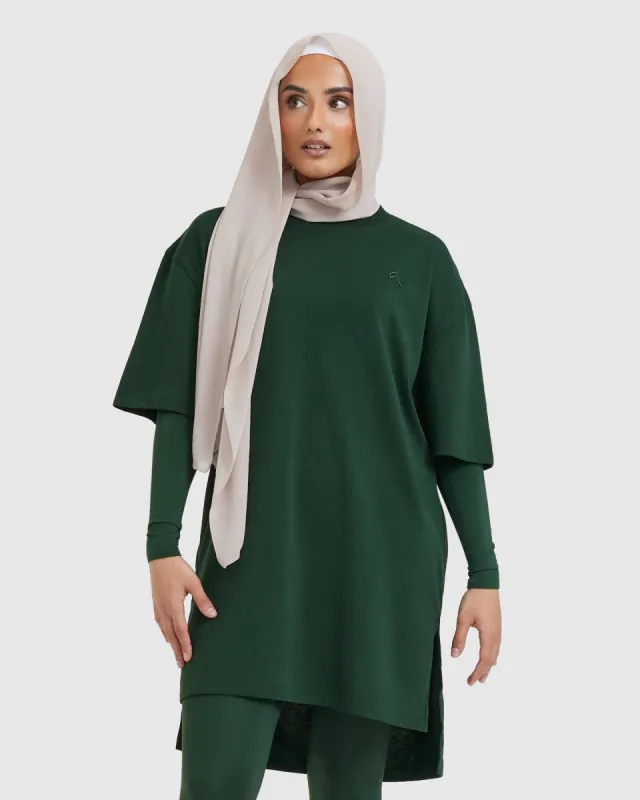 Classic Oversized Longline T-Shirt | Pine Green sold by Oner Active