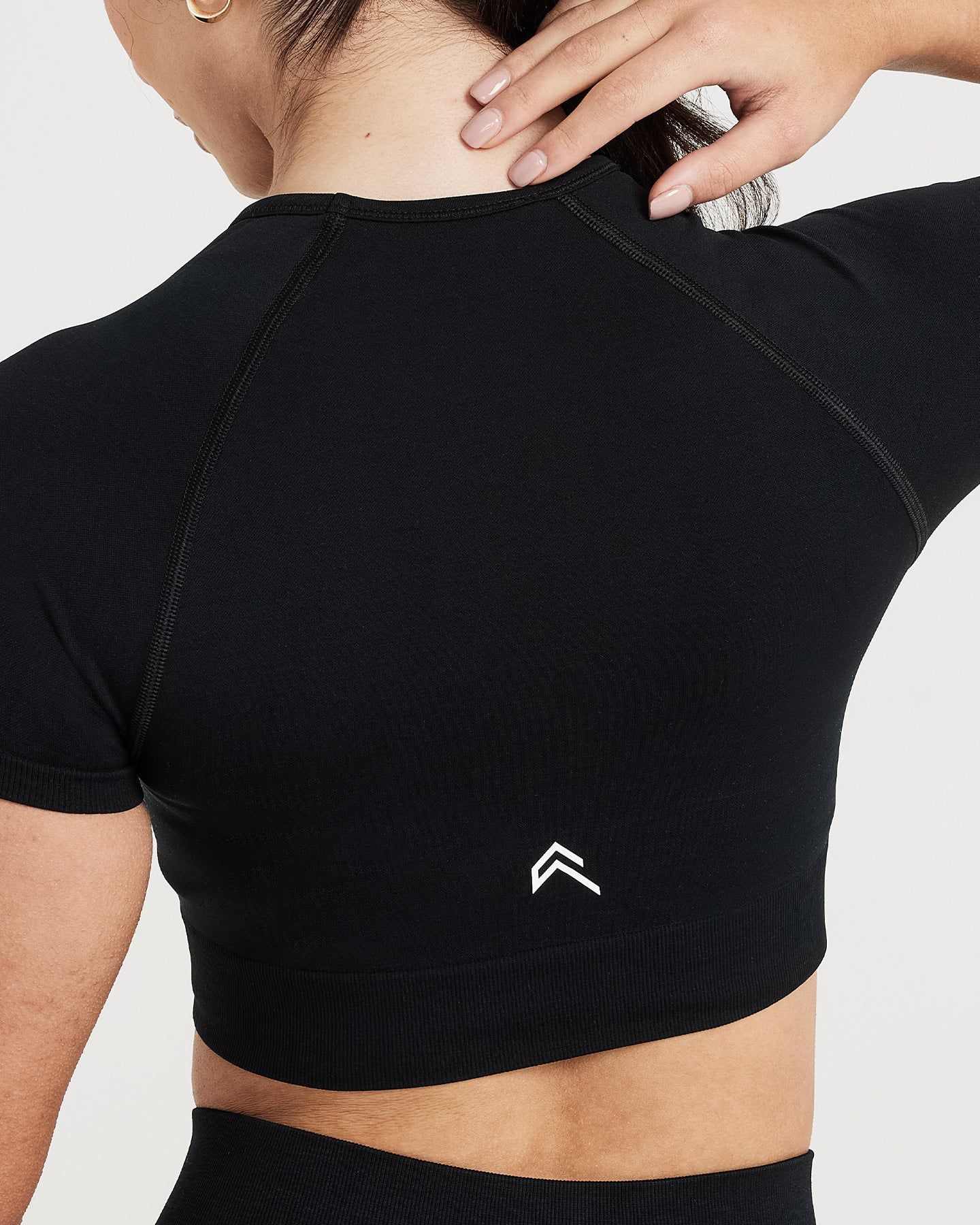 Classic Seamless 2.0 Short Sleeve Crop Top | Black Marl sold by Oner Active product image thumbnail 5